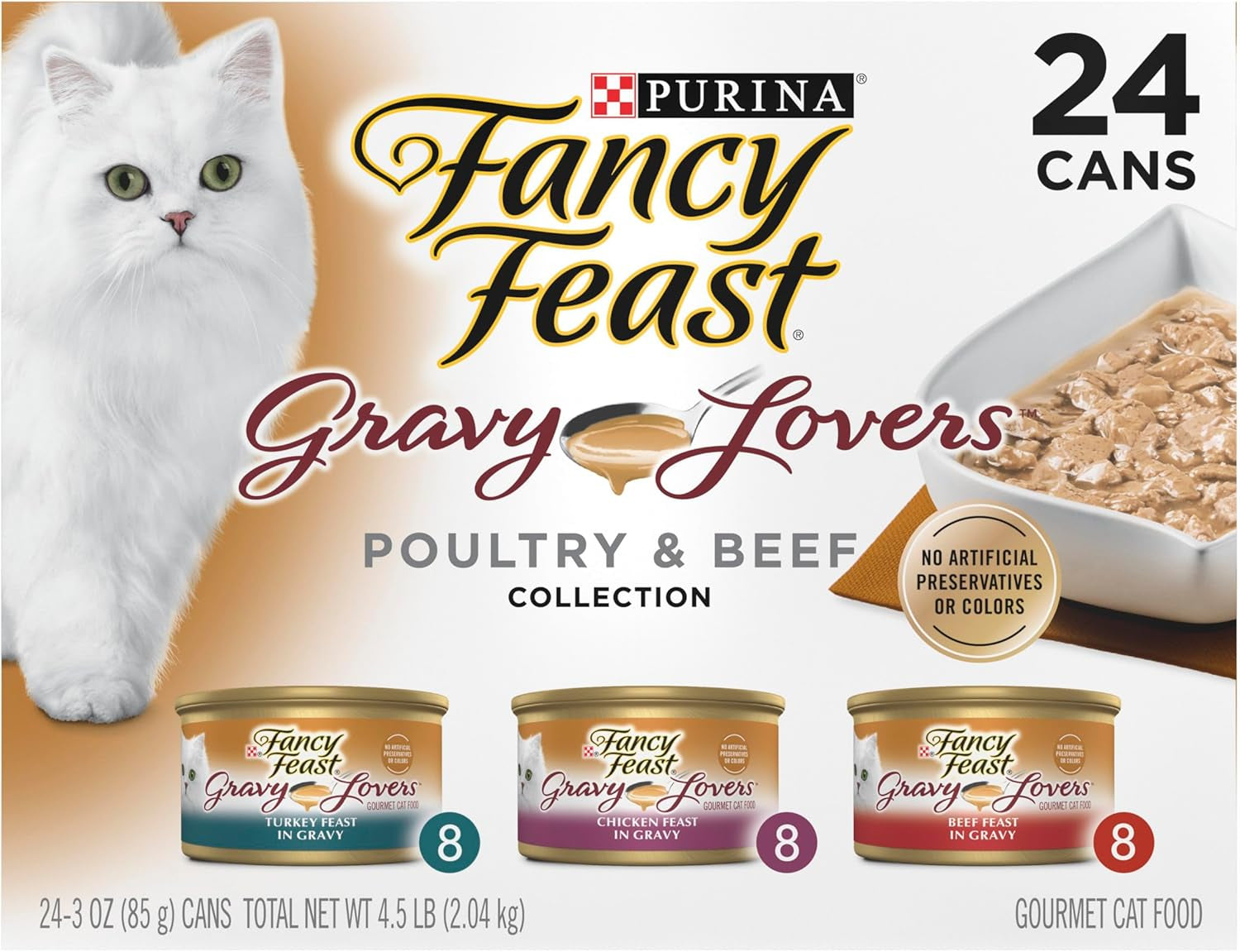 Fancyfeast Adult Gravy Lovers Poultry & Beef Variety Pack Wet Cat Food 24X85G
